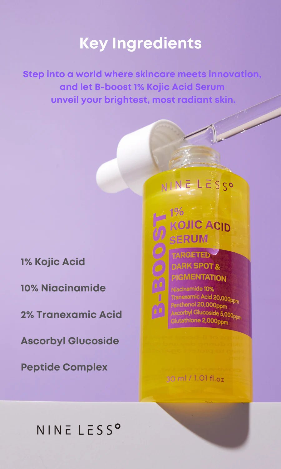 NINE LESS | Suero. B - Boost 1% Kojic Acid Serum – 30ml - Haru Skin Haru Skin