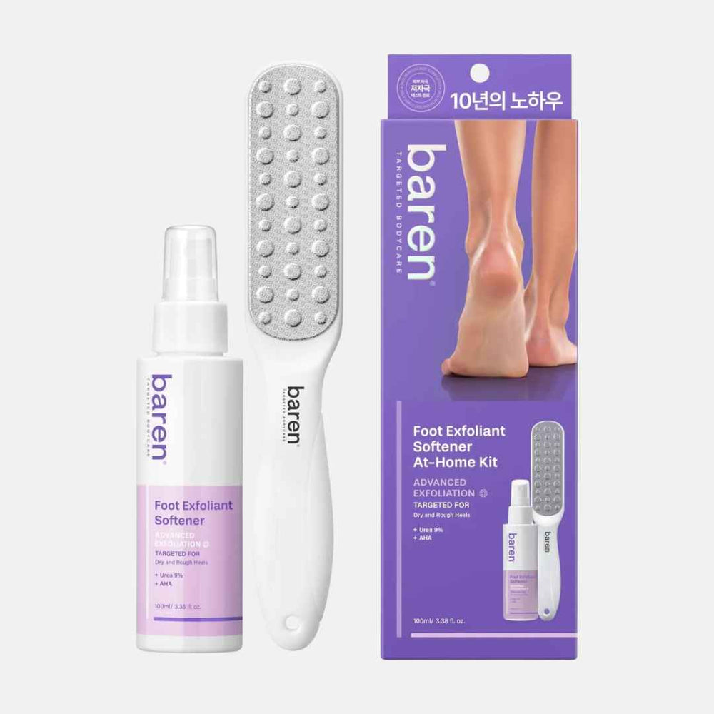 BAREN | Cuidado de Pies. Callus Remover Kit for Feet: Foot File & Peeling Foot Spray [Renewed]