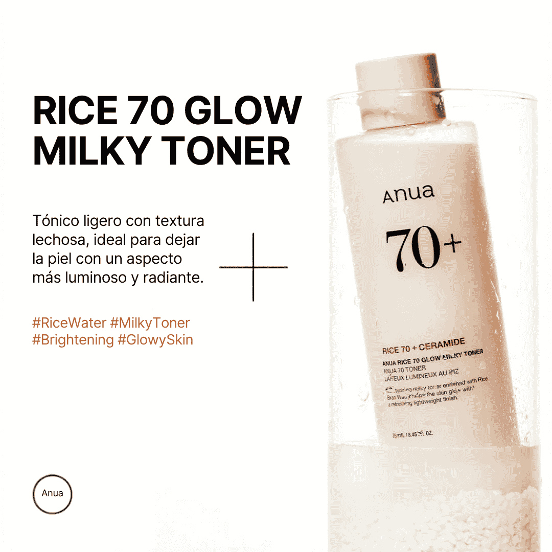ANUA | Tónico. Rice 70 Glow Milky Toner – 250ml