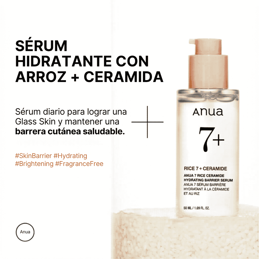 ANUA | Suero. Rice 7 Ceramide Hydrating Barrier Serum – 50ml